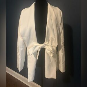 Stylish White Tie-Front Blazer